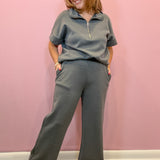 Lounge Pants Grey Elastic Waist