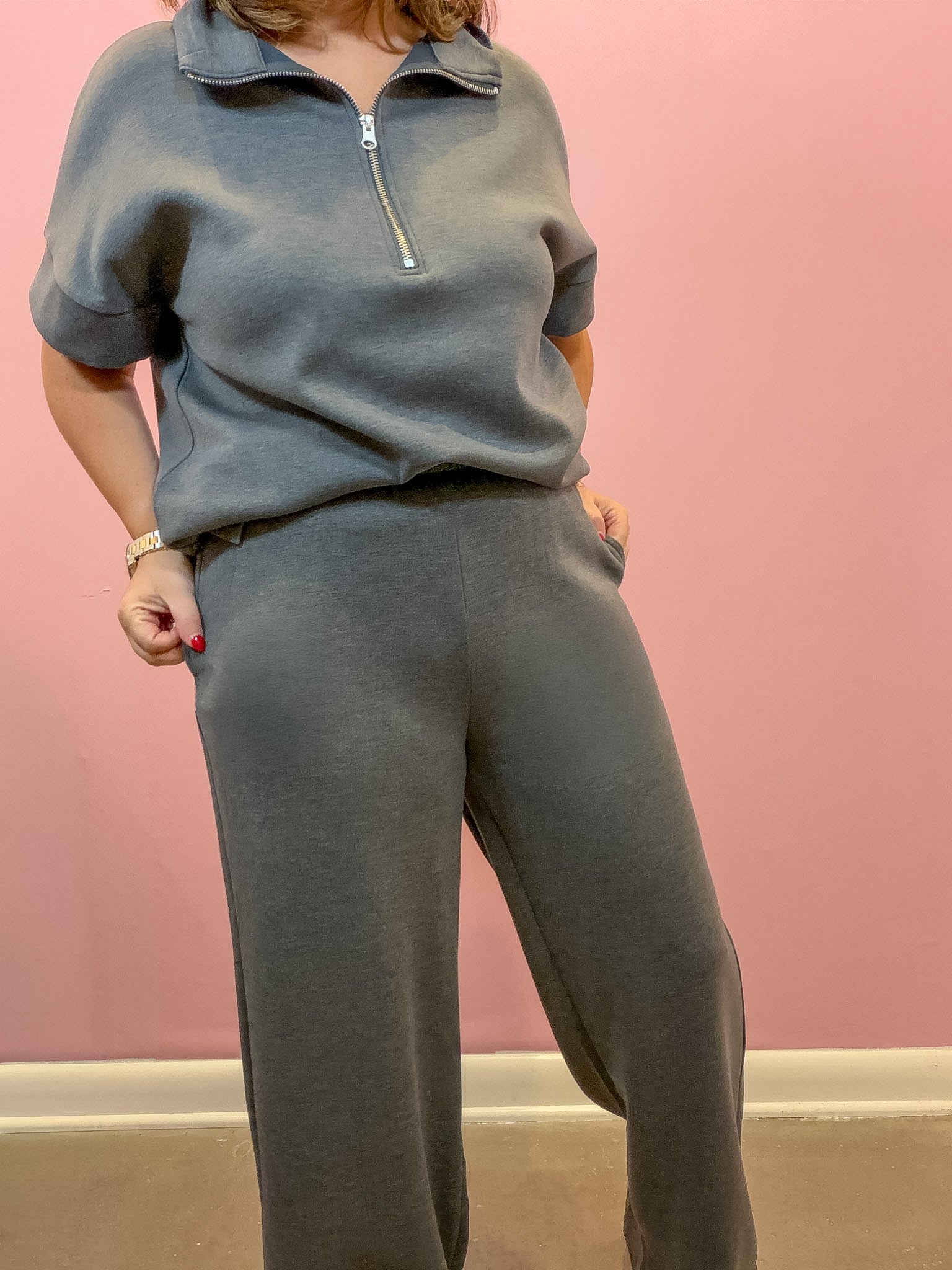 Lounge Pants Grey Elastic Waist