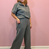 Lounge Pants Grey Elastic Waist