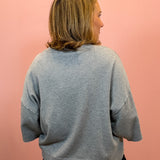 Grey Mock Neck Boxy Sweater