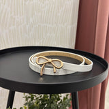 Bow Buckle Belt | White