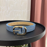 Faux Leather Belt | Denim Blue