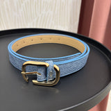 Faux Leather Belt | Denim Blue