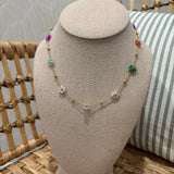 Flower Charm Necklace | Multi Color