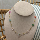 Flower Charm Necklace | Multi Color