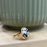 Natural Stone Cocktail Ring | Dalmation