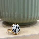 Natural Stone Cocktail Ring | Dalmation