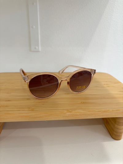 Luca Round Sunglasses | Clear Brown