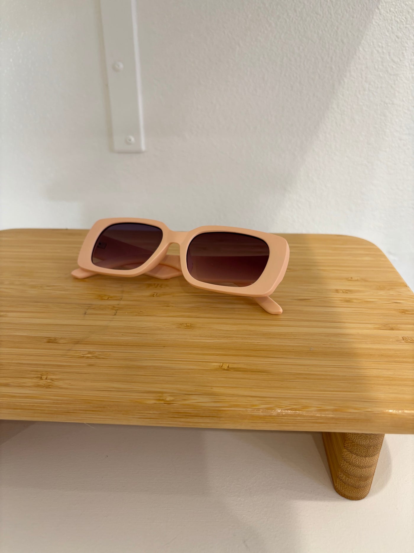 Chloe Rectangle Sunglasses | Peach