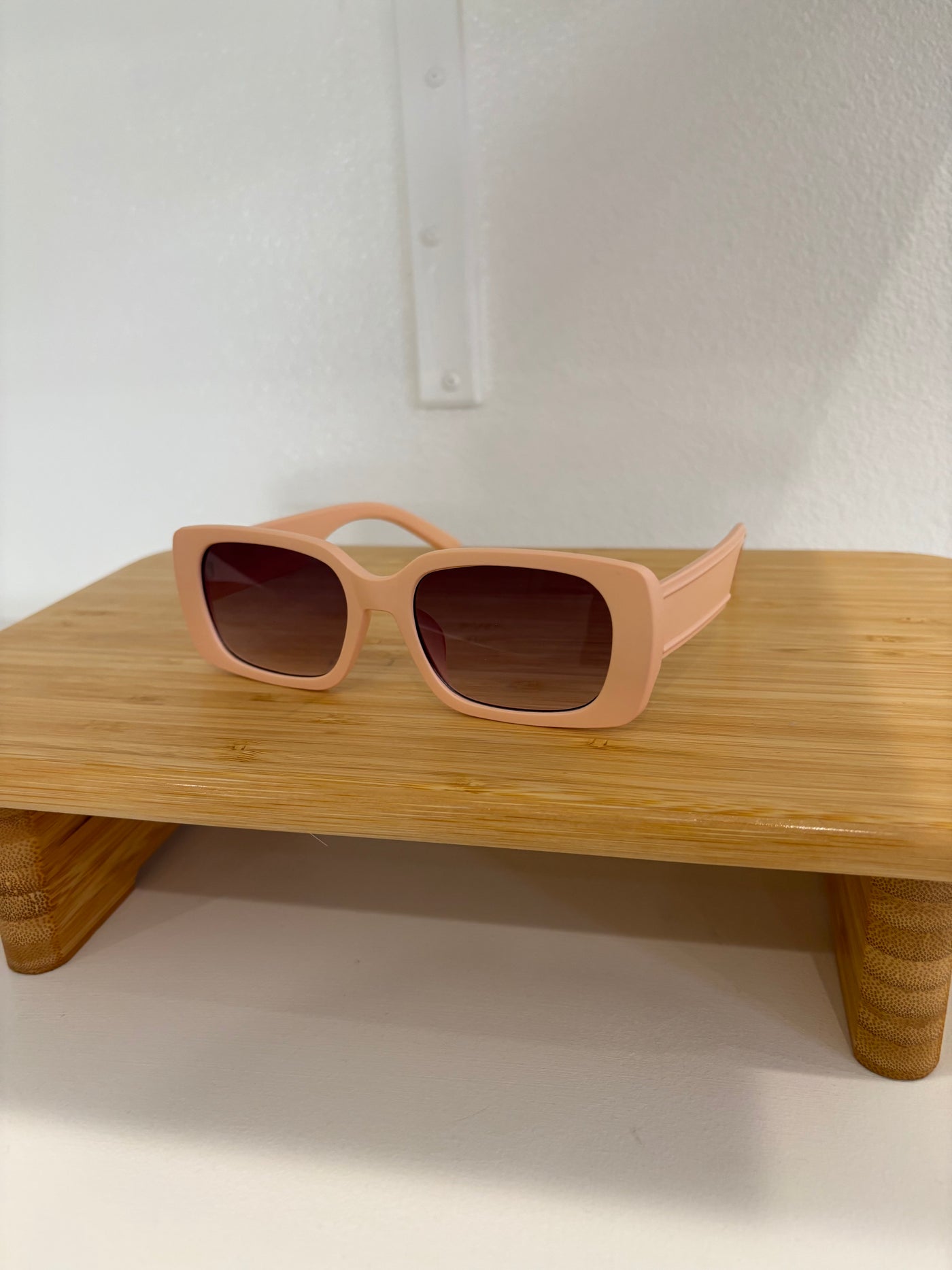 Chloe Rectangle Sunglasses | Peach