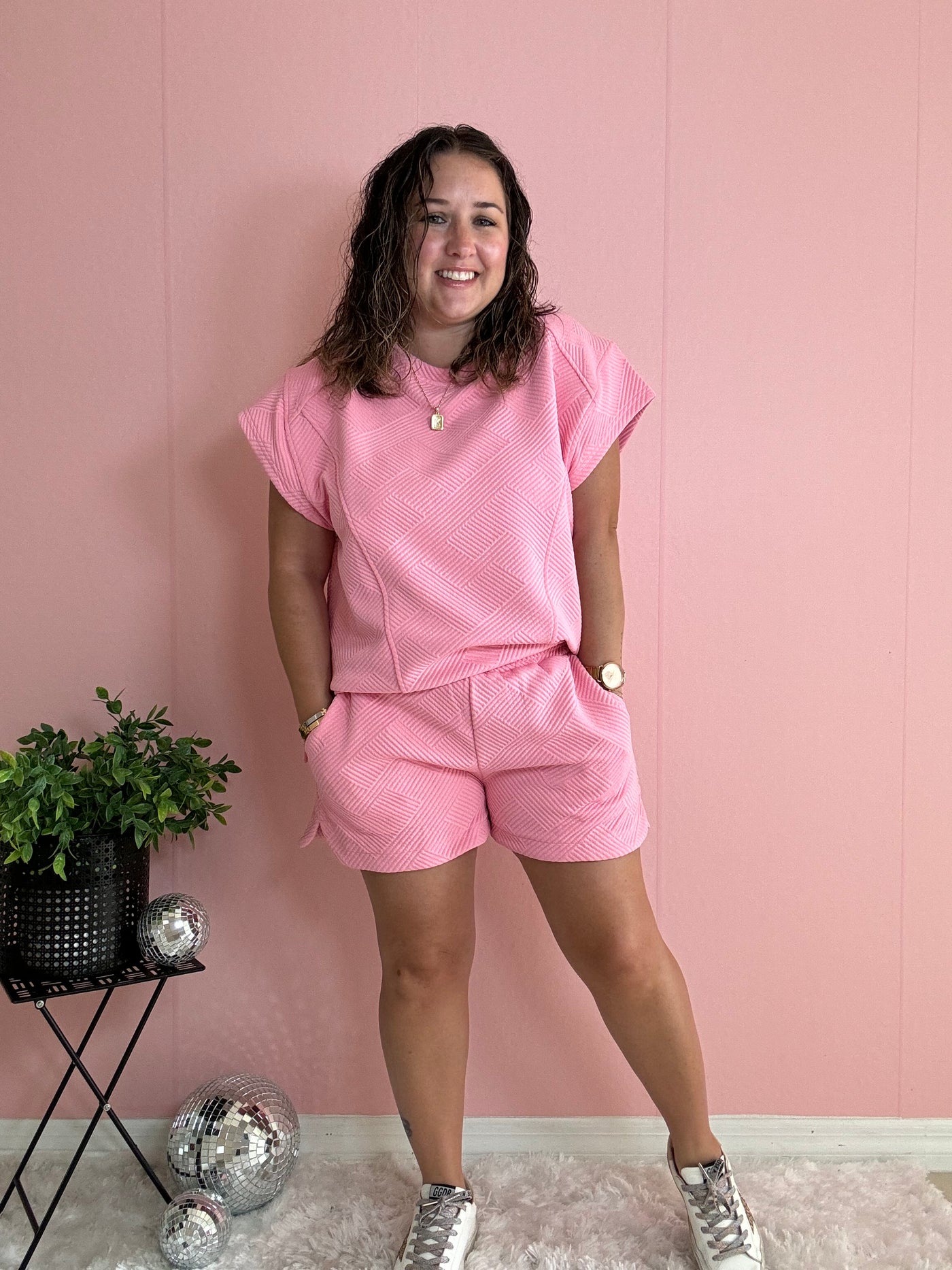 Oversized summer set in pink