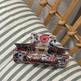 Jumbo Floral Claw Clip | White