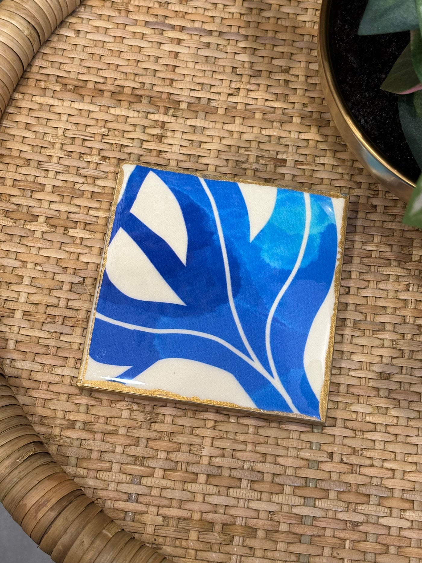 Gold Coaster | Blue Abstract