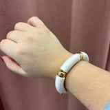 Wood Acrylic Bracelet | White