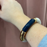 Wood Acrylic Bracelet | Navy