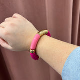 Wood Acrylic Bracelet | Pink