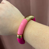 Wood Acrylic Bracelet | Pink
