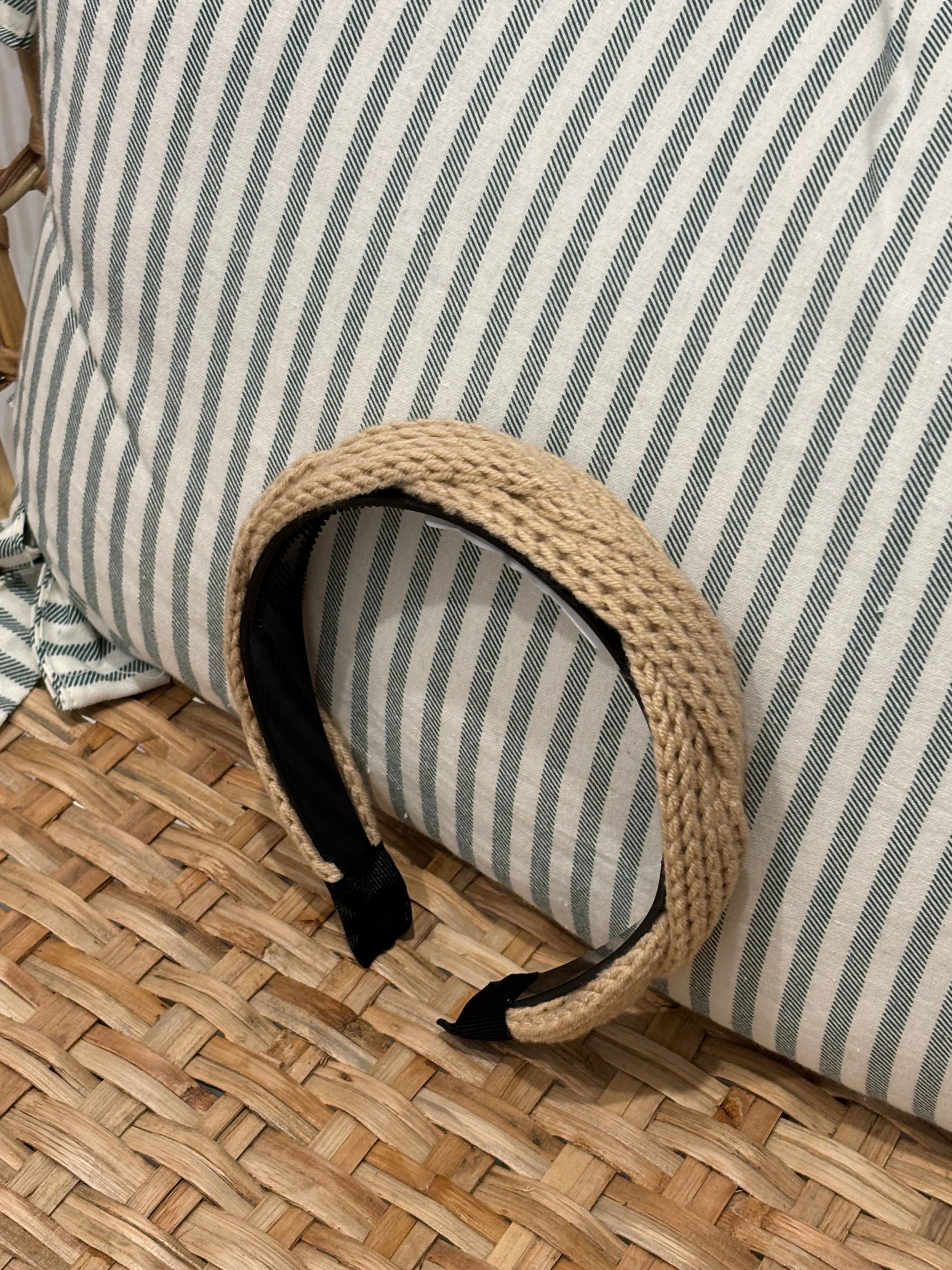 Knitted Twist Headband | Tan