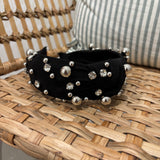 Rhinestone Knot Headband | Black