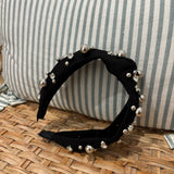 Rhinestone Knot Headband | Black