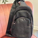 Braided Weave Sling Bag | Black