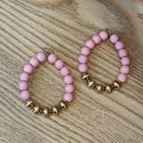 Clay Bead Hoop Earrings | Pink