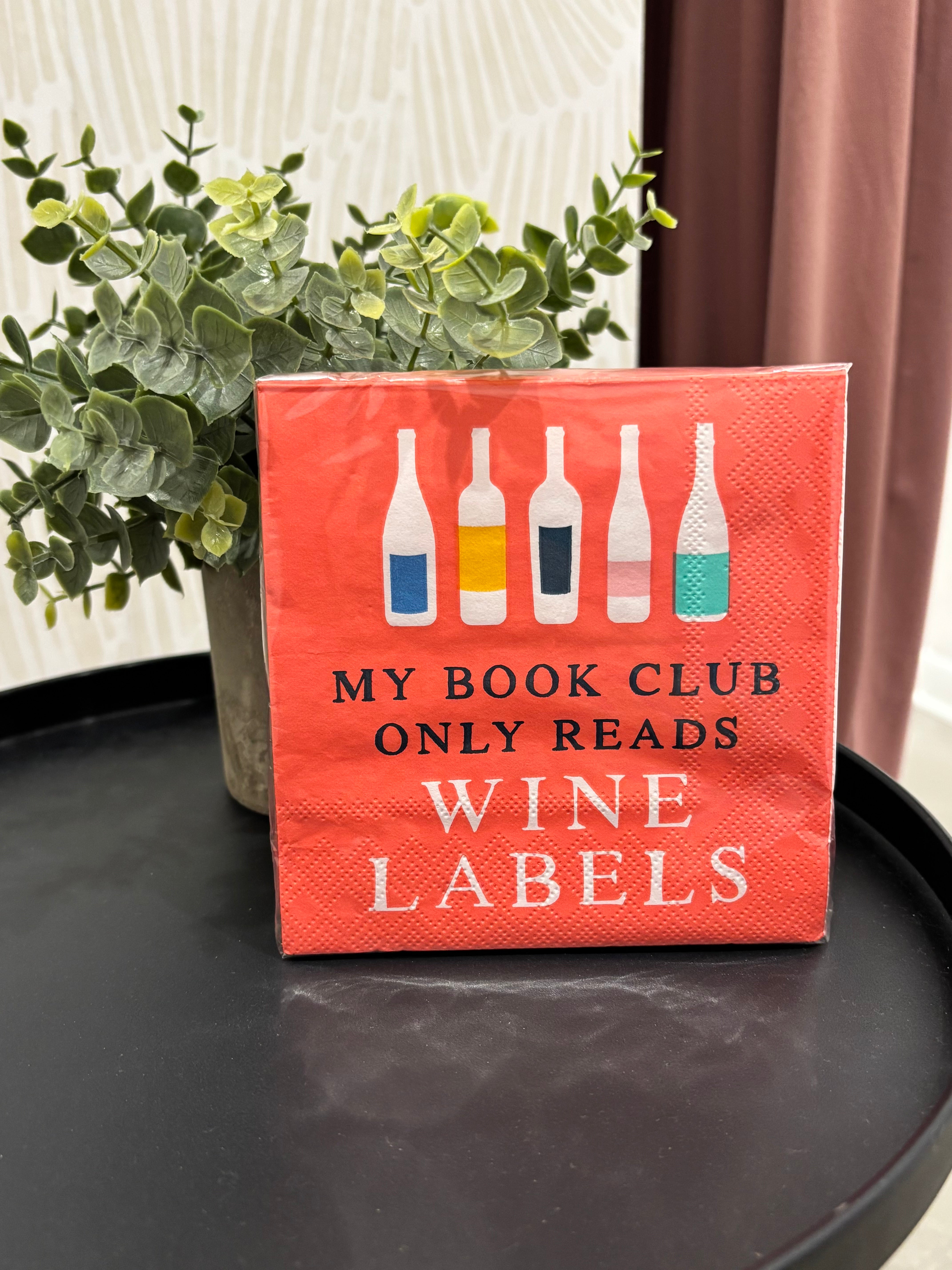 Cocktail Napkins | Book Club Wine Labels