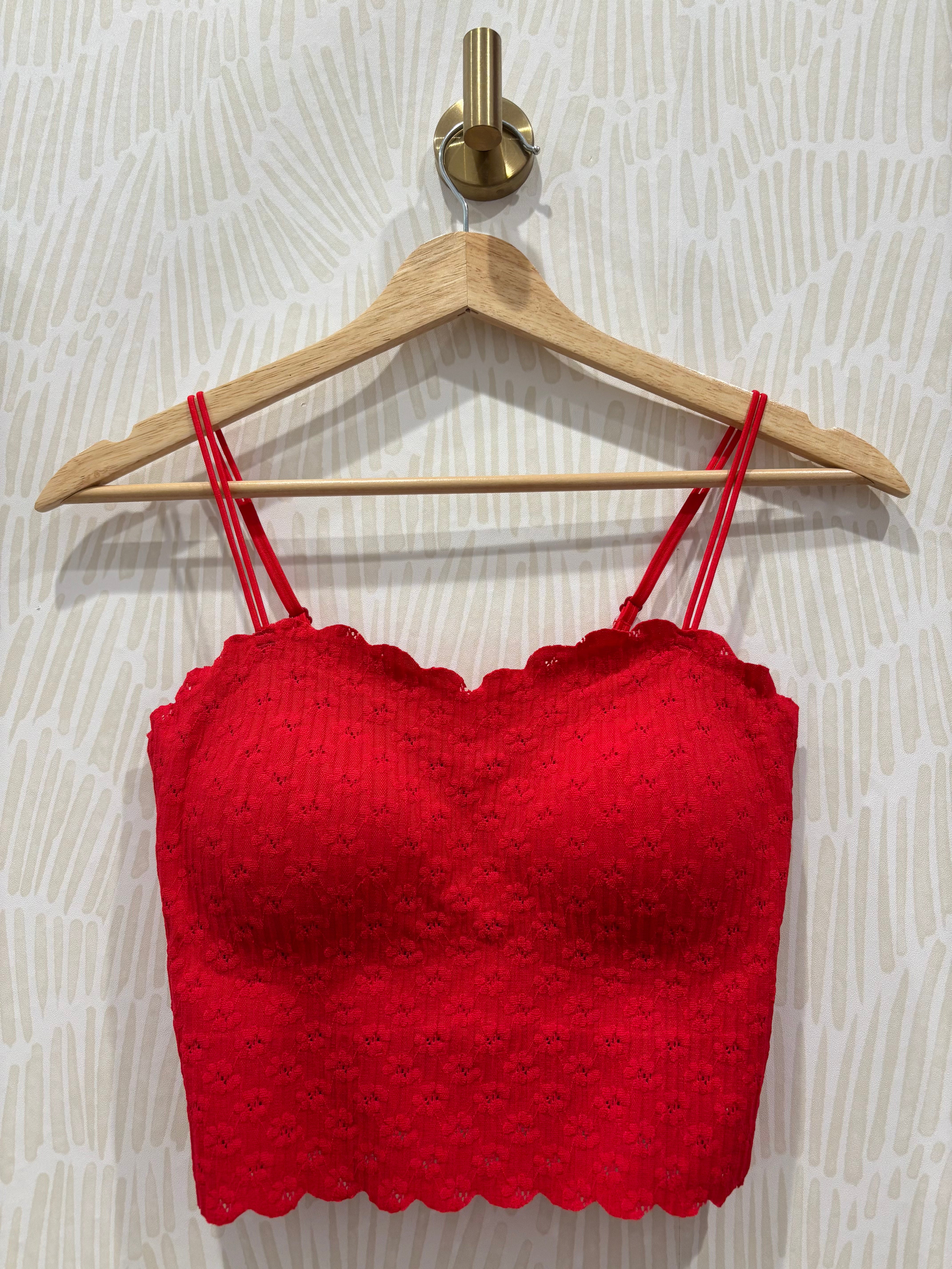 Seamless Lace Bralette | Red