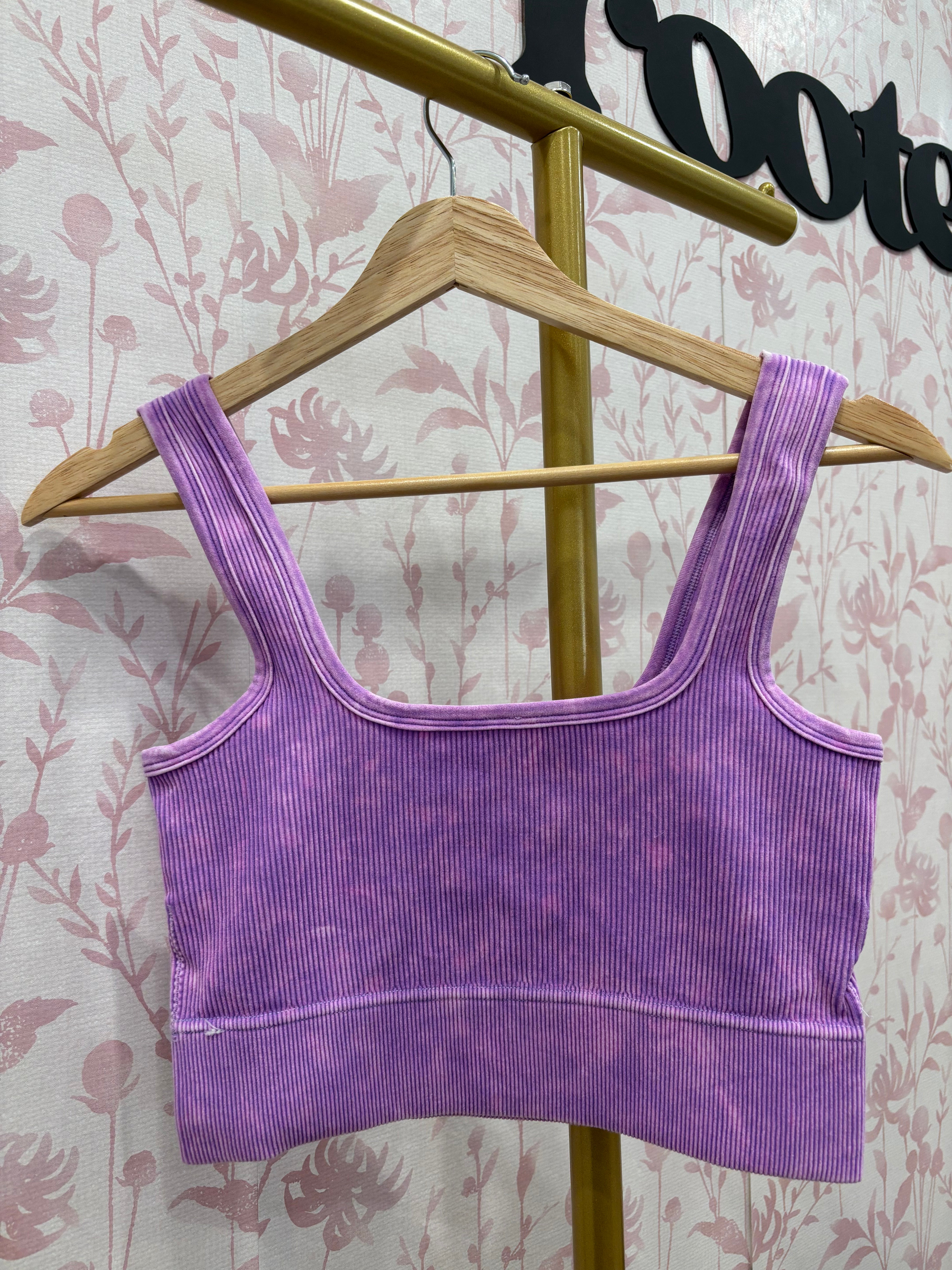 Ribbed Square Seamless Bralette | Violet