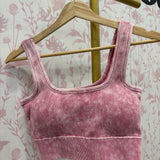 Ribbed Square Seamless Bralette | Ash Pink
