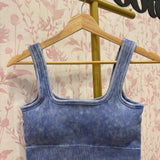 Ribbed Square Seamless Bralette | Indigo