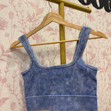 Ribbed Square Seamless Bralette | Indigo