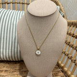 Gold & White Cross Necklace