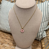 Gold & Pink Heart Necklace