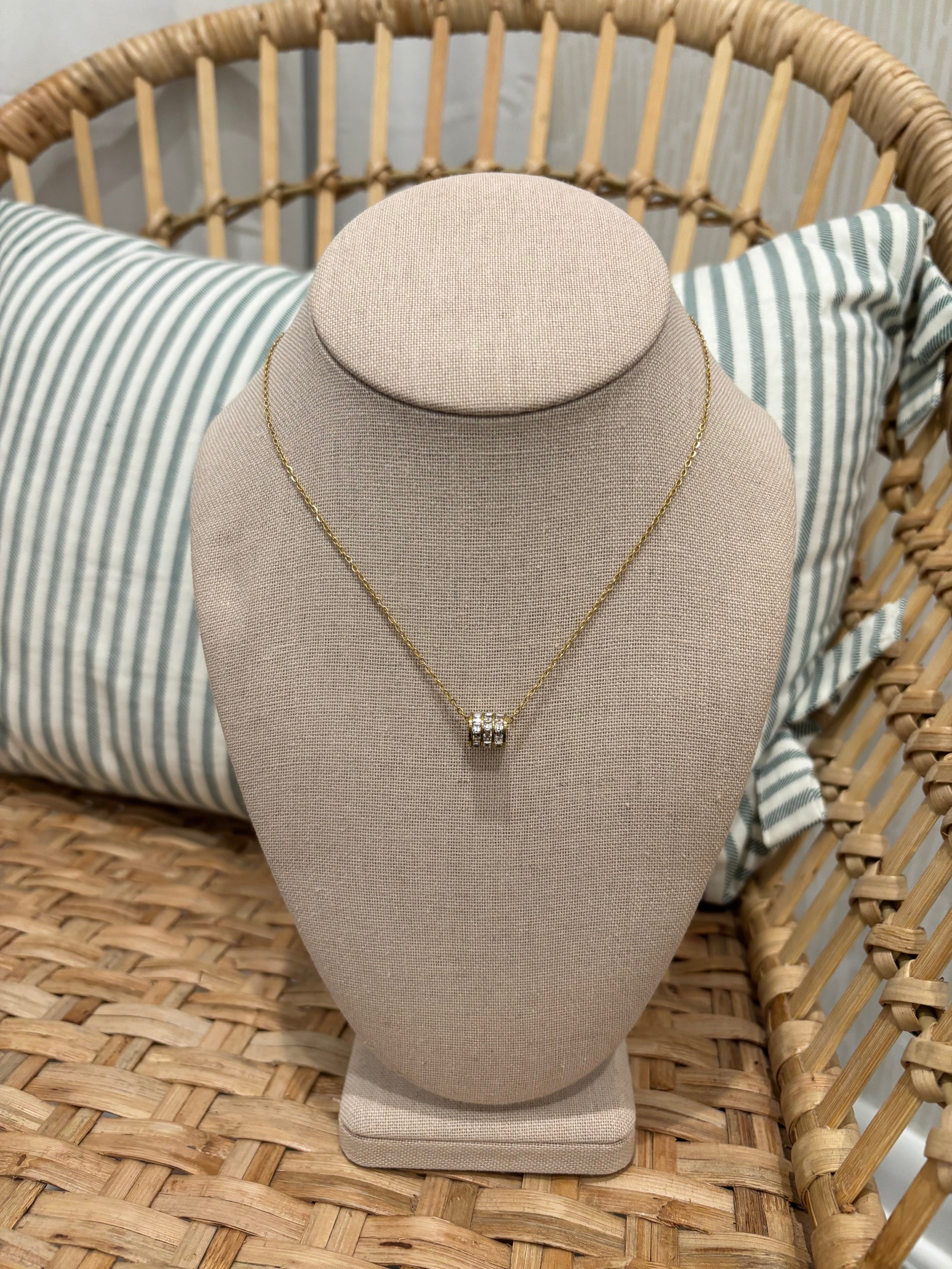 Dainty Barrel Necklace | Gold