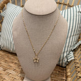 Pearl Flower Charm Necklace
