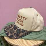 Too Pretty To Work This Hard Embroidered Trucker Hat