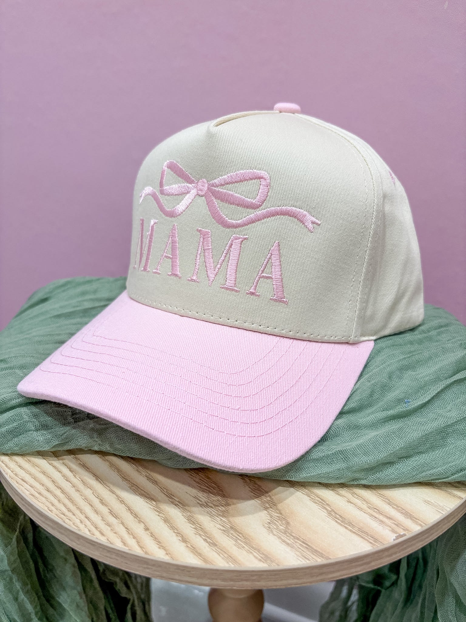 Mama Embroidered Trucker Hat | Pink