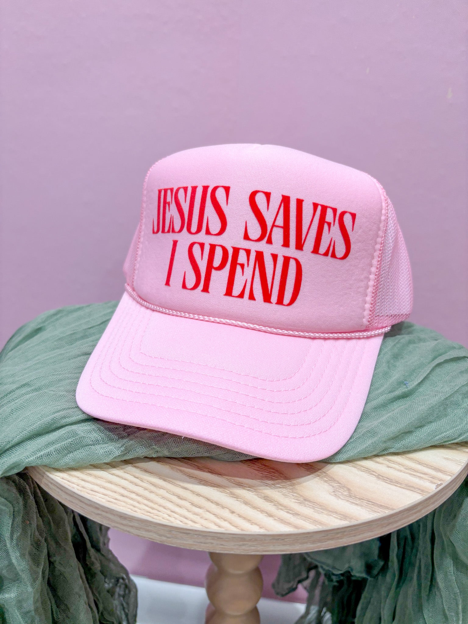 Jesus Saves I Spend Trucker Hat