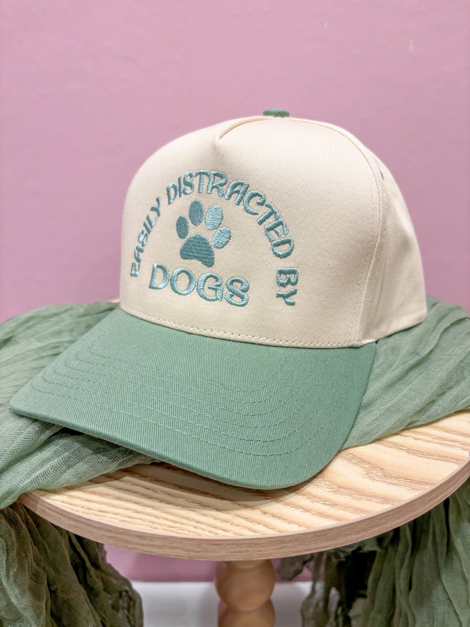 Easily Distracted By Dogs Embroidered Trucker Hat