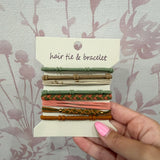 Boho Hair Tie Bracelet | Orange & Green