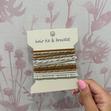 Boho Hair Tie Bracelet | Off White & Brown