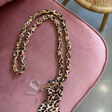 Gold Scarf Knotted Phone Chain | Cheetah Print