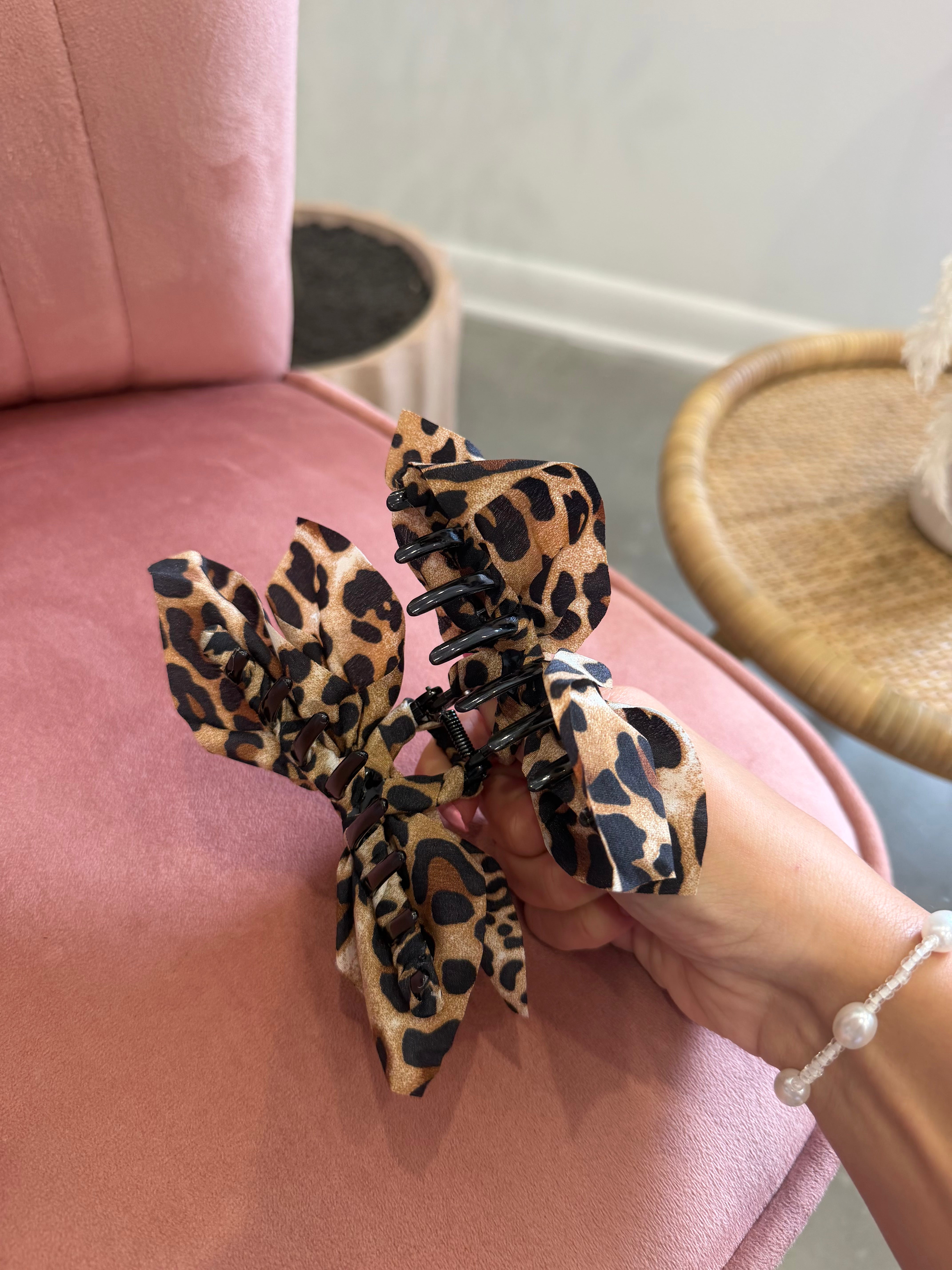 Animal Print Vintage Boho Hair Claw Clip | Brown