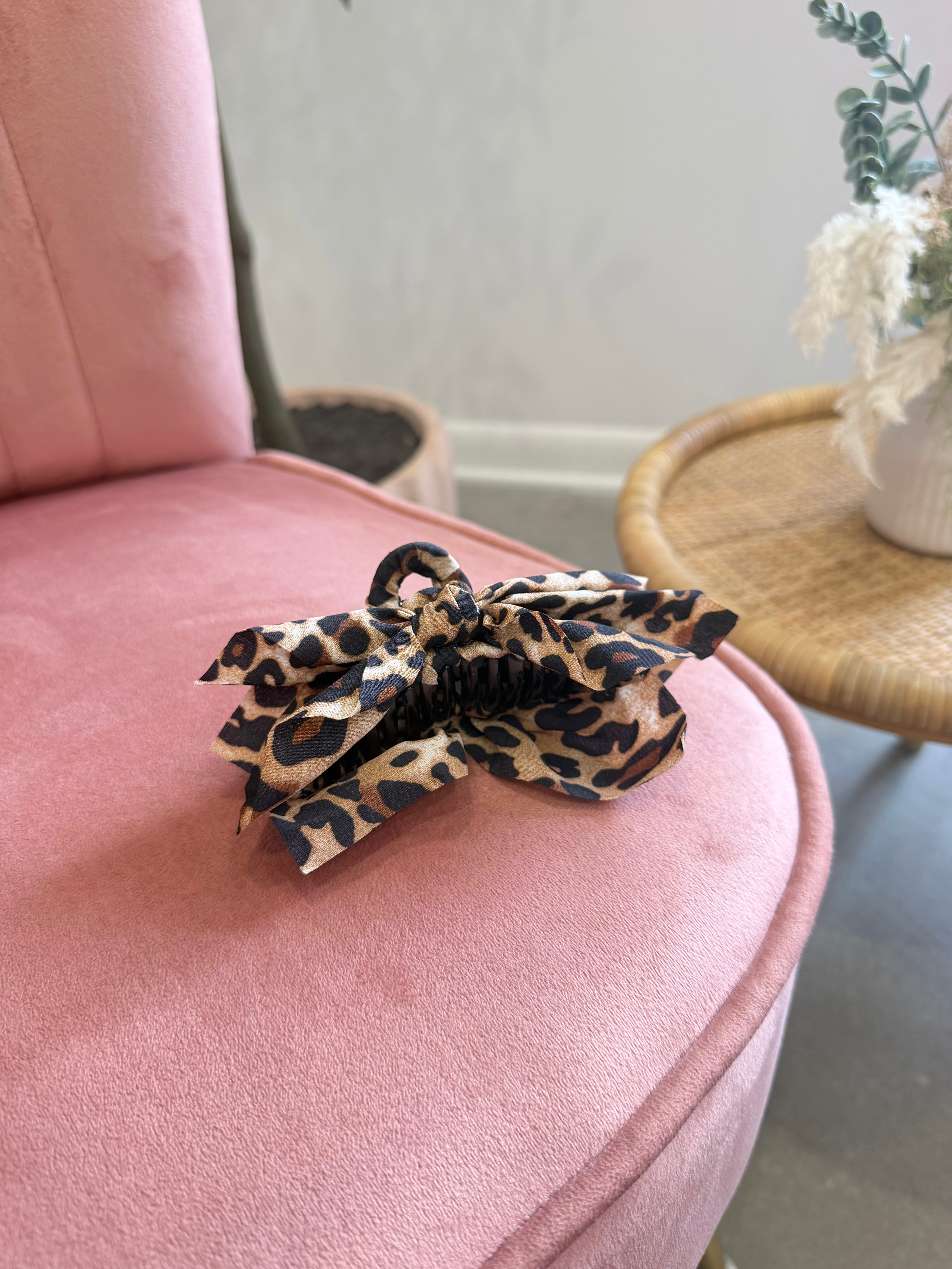 Animal Print Vintage Boho Hair Claw Clip | Brown