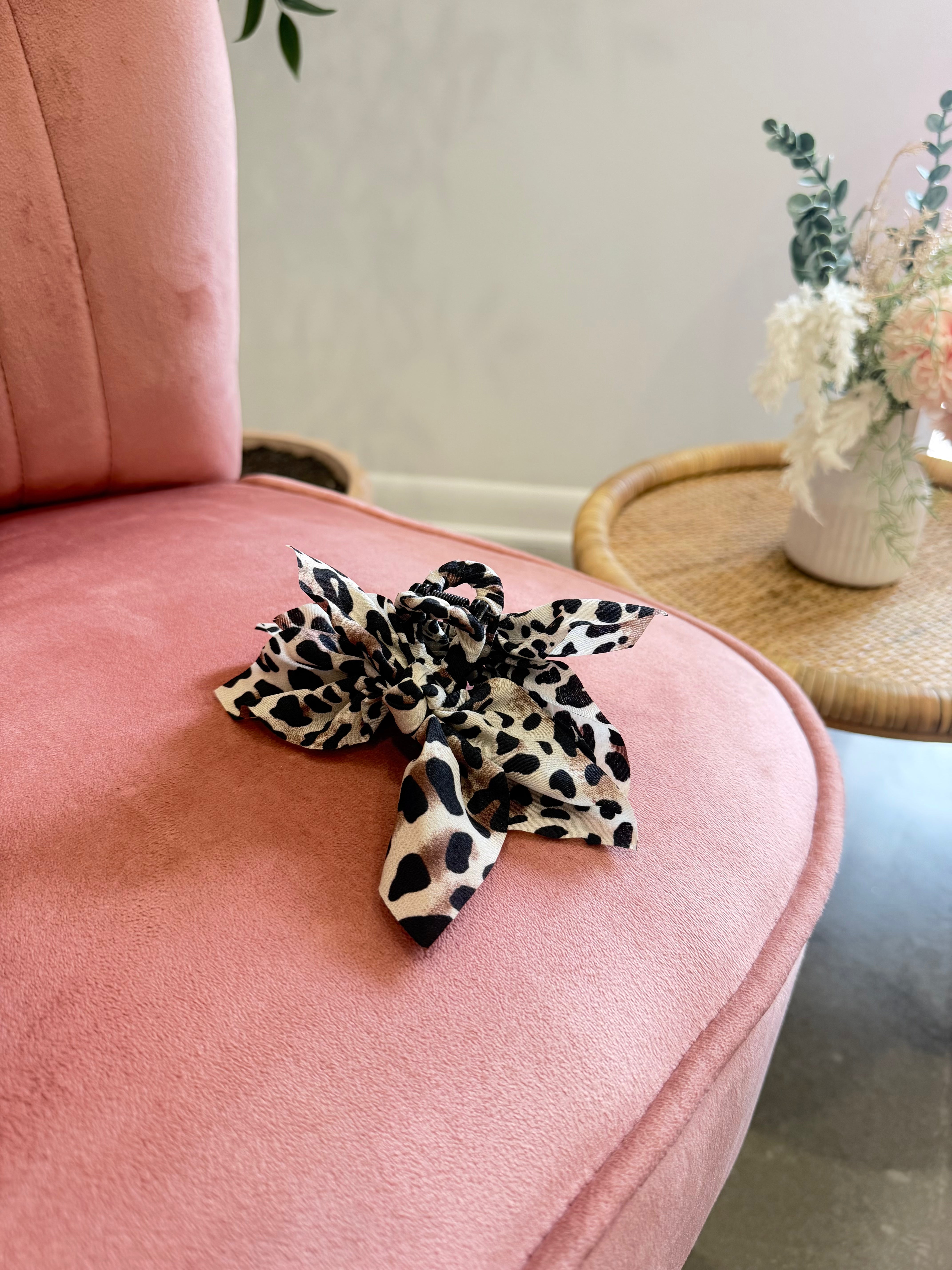 Animal Print Vintage Boho Hair Claw Clip | Off White