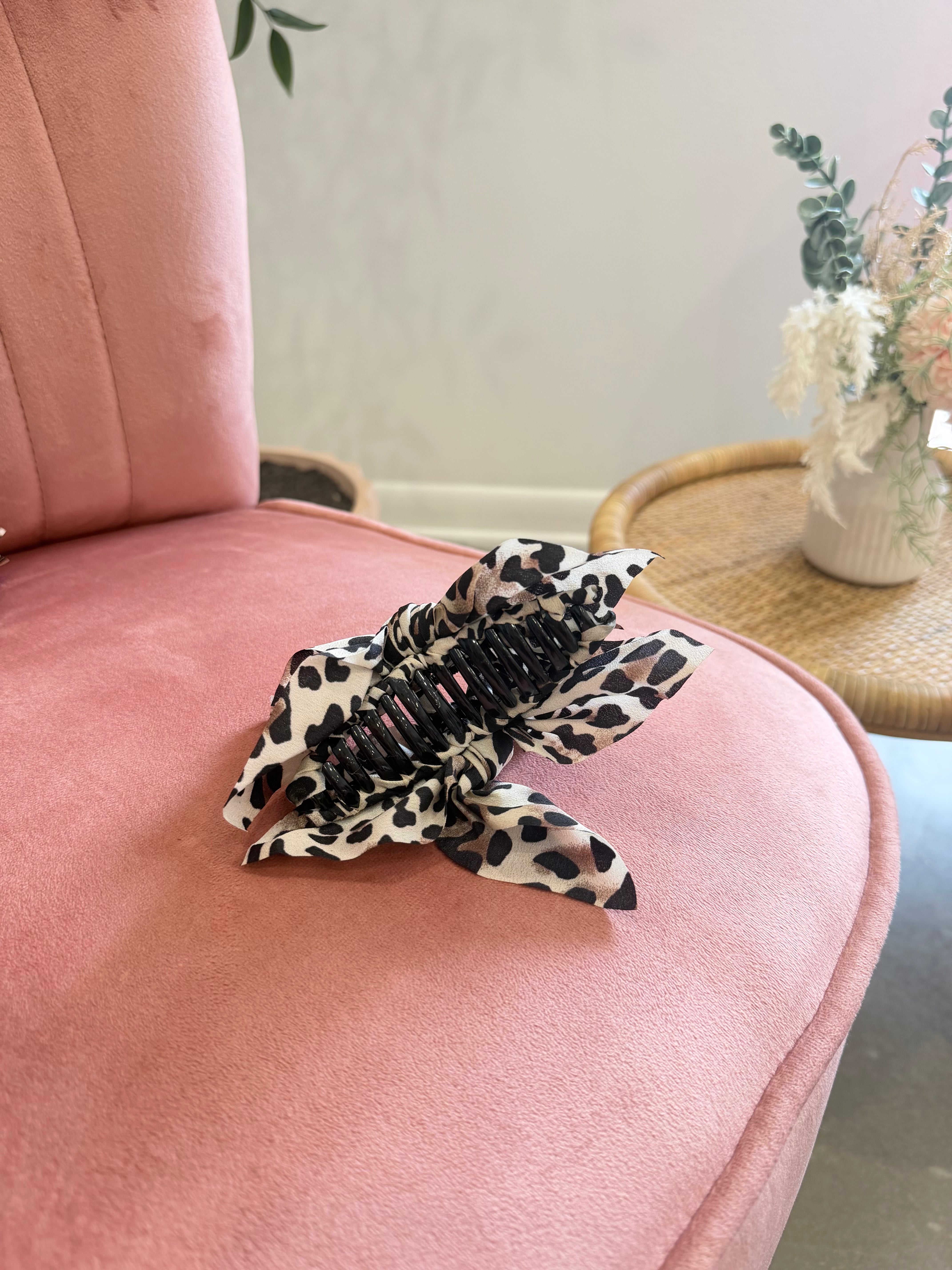 Animal Print Vintage Boho Hair Claw Clip | Off White