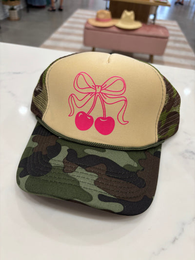 Bow Cherry Camouflage Trucker Hat