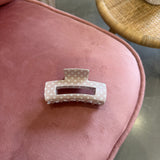 Polka Dot Claw Clip | Beige