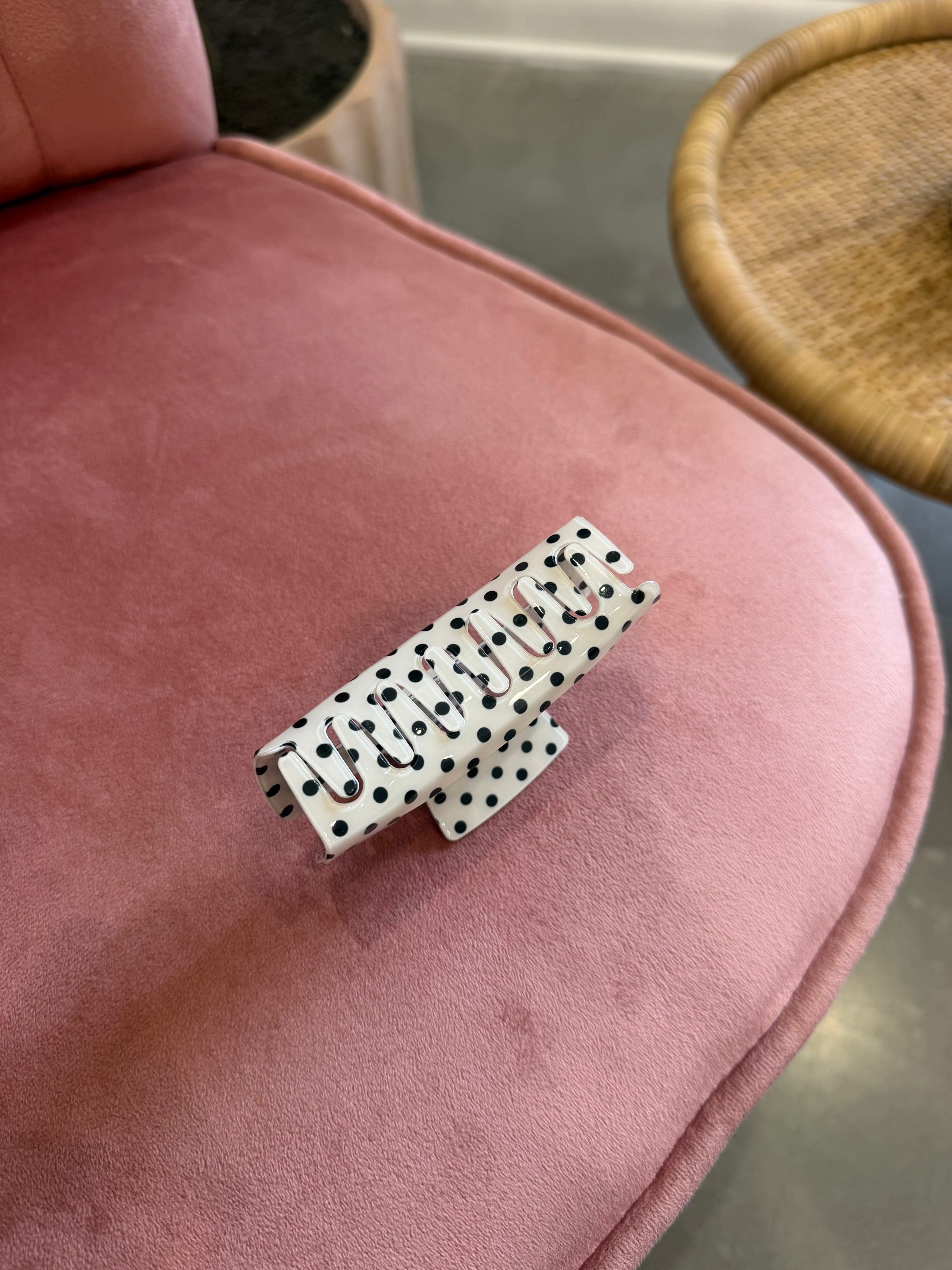 Polka Dot Claw Clip | Off White